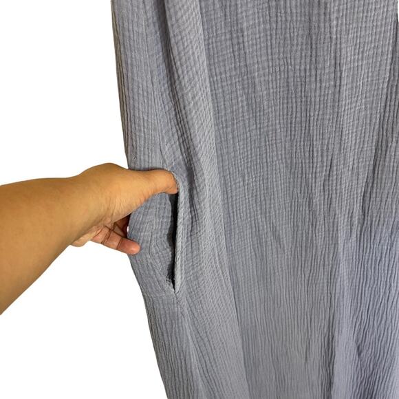 Mododoc Sleeveless V Neck Puckered Maxi Dress Purple Size Small - Picture 4 of 10